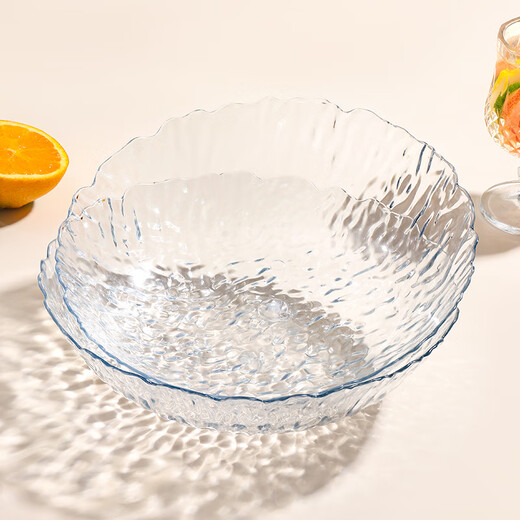 Baiji fruit plate, snack plate, living room household dry fruit plate tray, candy nut plate, glacier pattern light luxury fruit plate, two packs