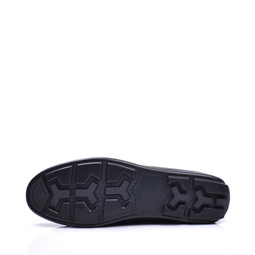 Goldlion Men's Shoes New Business Casual Leather Shoes Genuine Leather Toe Shoes Soft Surface Soft Bottom Breathable Loafers Black 37