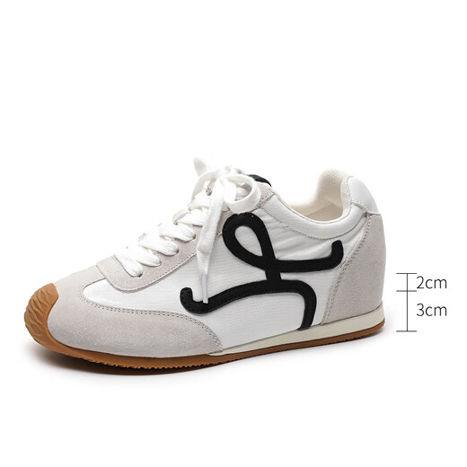 7cm Version haut de gamme Chaussures blanches jaunes rétro Small Tilted Head Mandarin Duck Shoelace Casual Shoes De Training Chaussures Femmes Forrest Gump Chaussures 6629 Red Hauteur 7cm 33