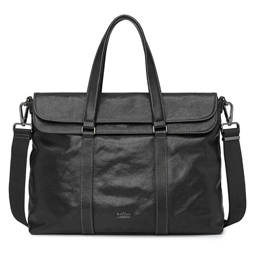 Goldlion Business Briefcase First Layer Cowhide Handbag Large Capacity Men's Bag Computer Bag New Year's Gift