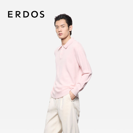 ERDOS Early Autumn Plush Blended Skin Friendly Lightweight Loose Straight Versatile Men's Wool Sweater Stone Pink M 170/92A