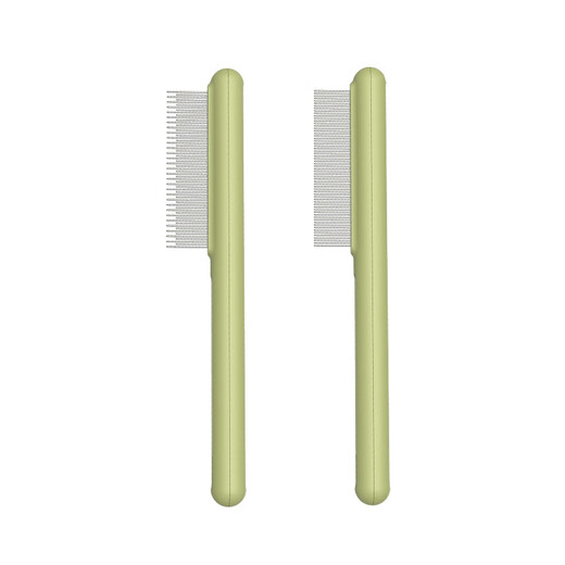Pilot cat comb, special combing brush for cats, long-haired cat, fine-tooth needle comb, knot-opening and floating hair pet comb* green, high and low tooth comb + fine-tooth comb, 2-piece set