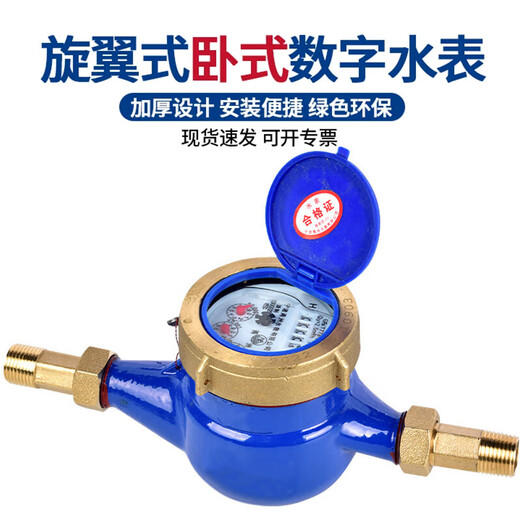 Steel pre-made product digital water meter rotor type tap water meter (Jingcang) horizontal iron set iron connection DN20 (6 points) one price