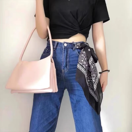 Retro headscarf, trendy brand scarf, hip hop, motorcycle, hiphop, street style, cashew flower square scarf, street dance pants decoration, black patterned square scarf, free square scarf buckle + buckle