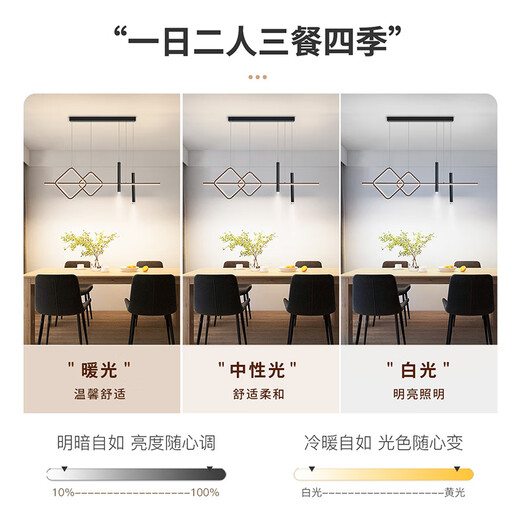 NVC living room lamp, bedroom lamp, restaurant lighting, smart adjustable chandelier, LED mainless lamp, Nordic creative lamps 2025, Yihei 33W smart RA95 dining chandelier