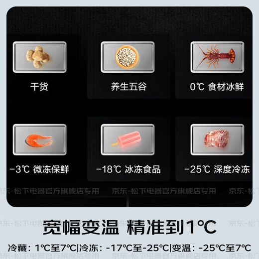 Panasonic (Panasonic) national subsidy Dabai PRO refrigerator French multi-door 460 ultra-thin zero-embedded dual-system refrigerator air-cooled and frost-free first-class energy efficiency energy-saving free temperature change Dabai PRO 460 flat-embedded automatic ice making EW46BXB-K