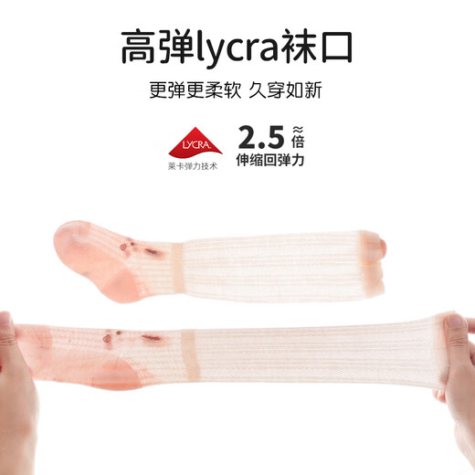 
OUYUN baby stockings summer thin over-knee cotton socks baby socks 0-March newborn baby leg socks 1047 Girls' group - 3 pairs 6-December 6-12 months recommended foot length 9-11cm