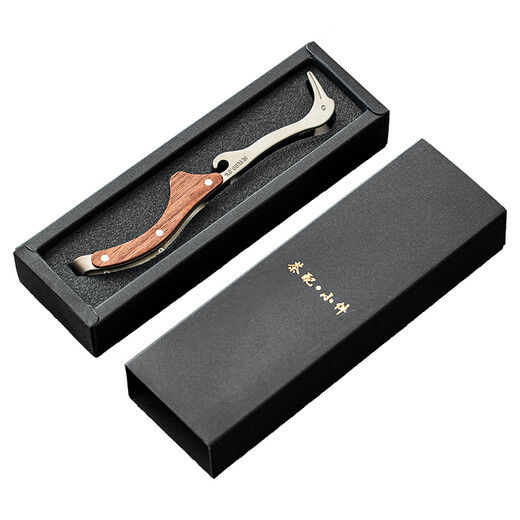 Tangfeng pure titanium tea clip single household light luxury high-end tea set accessories tea leaf clip tea cup clip tweezers tea set pure titanium walnut crane tea clip (gift box)