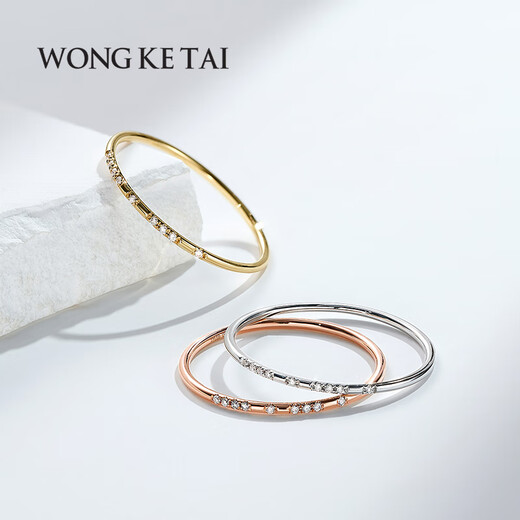 Chi example 18K gold ring color gold ring tail ring rose gold diamond ring tail ring K gold ring female high-end sense 18k rose gold diamond ring No. 6