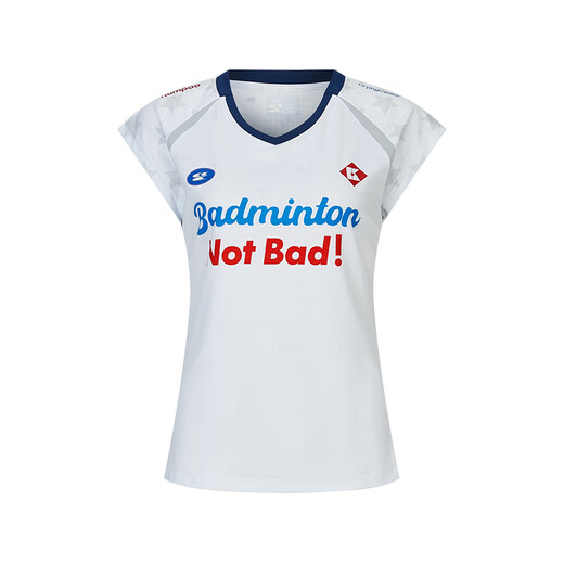 KUMPOO Crying Center Joint Series Badminton Wear Manches Courtes Mode Tendance KUMPOO T-Shirt de Sport pour Femmes Top Manches Courtes Blanc M