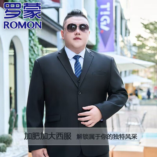 ROMON Plus Size Men's Suit Suit Large Size Fat Jacket Business Casual Suit Wedding Dress Interview Professional Wear Navy Blue Suit 021. Suit trousers 2XL 160-175Jin Jin is equal to 0.5 kg