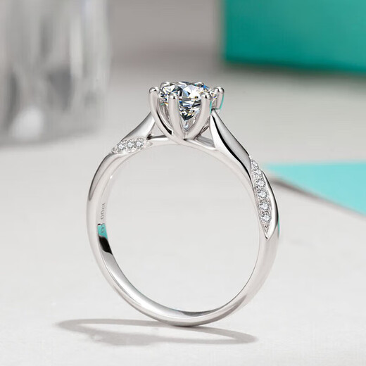 DR one carat moissanite platinum diamond ring D grade wedding ring Valentine's Day confession birthday gift for girlfriend 1 carat moissanite platinum diamond ring/D grade default opening adjustable size