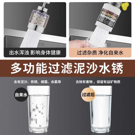 京冇水龙头过滤器防溅头延伸器厨房万能接头净水器厨用龙头嘴旋转花洒