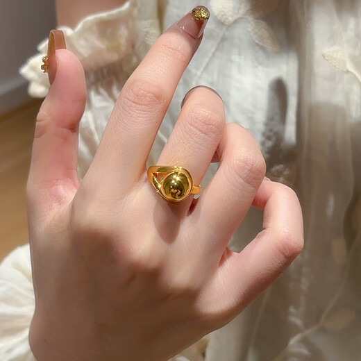 Bieqing gold response to request ring women's new 999 solid gold glossy ring ring Chinese Valentine's Day birthday gift for girlfriend, response to request ring gold weight about 1.76