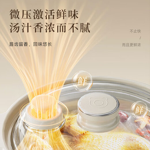 Bear Electric Stew Pot 2025 New Micro-Pressure Soup Pot, Soup Pot, Electric Casserole, Porridge Pot, Electric Stew Cup, Baby Porridge Home Use, Reservable Timed Insulation White Porcelain for 1-3 People, 2025 New 1.5L Micro-Pressure Quick Stew DDG-H15Z6