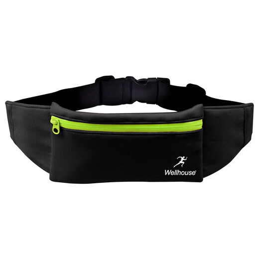 WELLHOUSE outdoor running mountaineering cycling hiking exercise yoga fitness unisex large capacity sports waist bag black