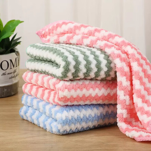 Super absorbent scouring pad, pet towel, fish tank rag, striped cat litter, cat supplies, household cleaning scouring pad, 10 pack, random color