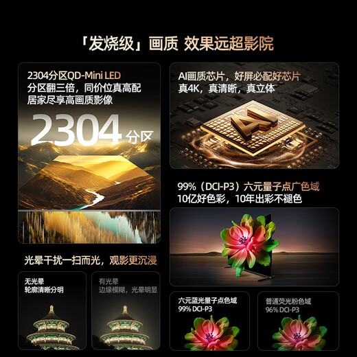 Skyworth TV 75A6F Pro 75-inch smart flat-panel TV 2304 partition QD-Mini LED echo wall LCD game 75-inch state subsidy 20% A6E+