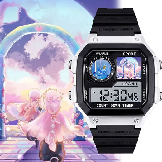 
Light Escape Sky Mushroom White Bird Keel surrounding electronic watch small square waterproof luminous no entertainment function gift [Stylish silver-electronic watch] z3895 Light Escape Super Value Gift Pack (Extra Long Battery + Gift Box Packaging)