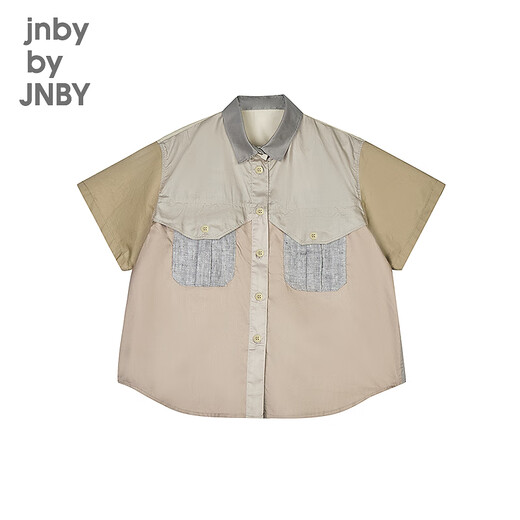 Jnby by JNBY New Jiangnan Buyi children's short-sleeved shirt summer 1P5210410 053/light gray 140cm