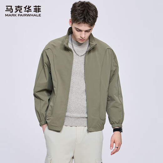 Mark Huafei Windproof and Anti-wrinkle Stand Collar Jacket Men's 2025 Autumn New Trendy Simple Commuting Jacket Men's 1552 Military Green 203 L 175