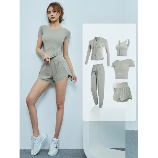 Forquee sports suit women's new summer gym morning running equipment breathable Pilates training yoga clothing black three-piece set TC59302 S