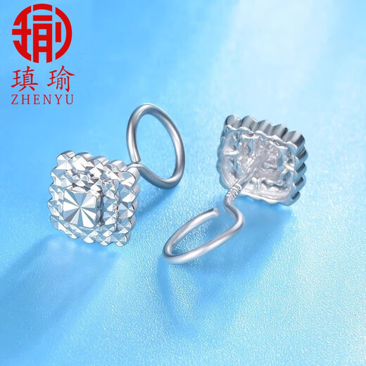 Aiyu platinum earrings PT950 women's platinum earrings rhombus earrings platinum ear wire gold earrings ear buckle ear stick Pt950 platinum earrings pair