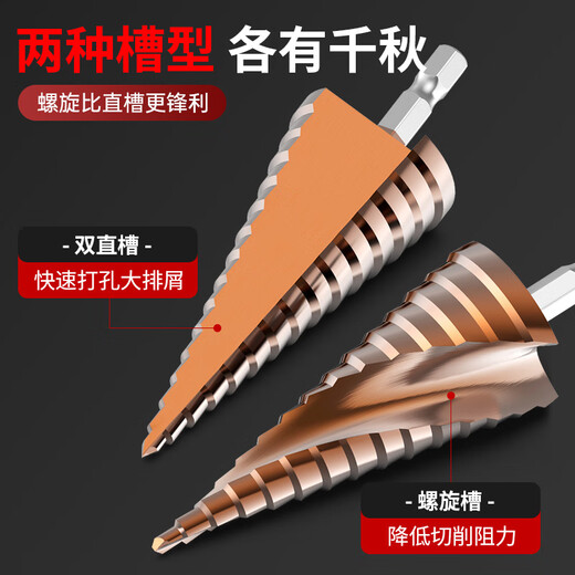 HUHAO hexagonal handle pagoda drill bit high hardness iron plate stainless steel special electric drill drilling step drill bit hole opening expander