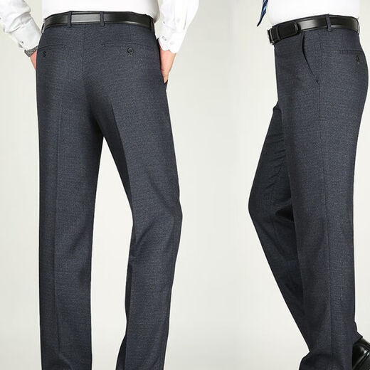 
JEEP SPIRIT trousers for men's spring and autumn free iron straight suit pants for autumn and winter loose drooping business middle-aged men's trousers black and gray LD9905 33 (2 feet 6 waist circumference)