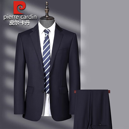 Pierre Cardin no-iron 100% pure wool suit suit for men 2025 spring and autumn new middle-aged high-end business formal two-piece suit gray plaid L 175/48