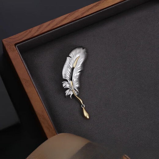 DL 1998 Fat Donglai same style men's brooch luxury NOTKNOT original feather brooch men's suit business accessories feather