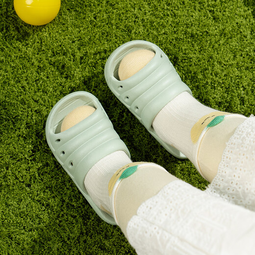 LATE TIME children's slippers summer boys and girls bathroom bath non-slip home parent-child slippers indoor home baby slippers green 16 cm inner length 160 suitable for feet about 15cm long