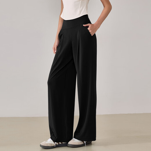 LULULMCCTN Nude Yoga Pants Women's High Waist Loose Slim Pilates Training Fitness Straight Wide Leg Sports Fitness Pants Albumin L