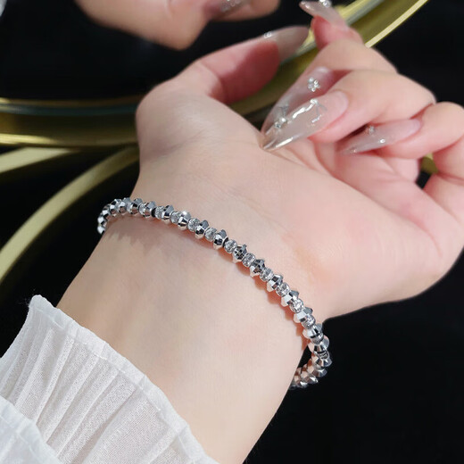 CHINA GOLD pt950 platinum abacus scimitar bead bracelet adjustable women's birthday gift for girlfriend about 13.03g