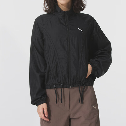 彪马（PUMA）外套女 2025夏季新款黑色休闲服立领透气上衣日常运动通勤夹克 633971-01 XS