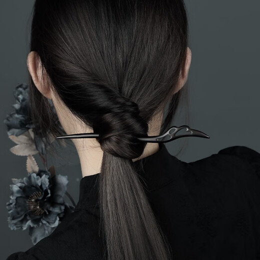 Two generations of happy cloud hairpins for women, ancient style walking wooden tassel hairpins, modern daily hair accessories, simple Hanfu headdress + hairpin box