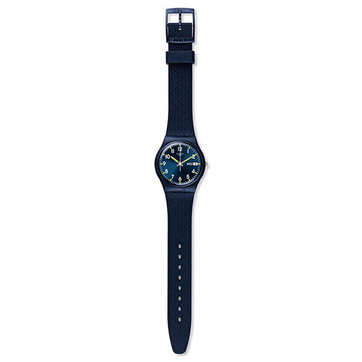 Swatch Swiss Watch Gentleman Blue 2.0 Dual Calendar New Year Gift Quartz Men's and Women's Watch Dark Blue 34mm