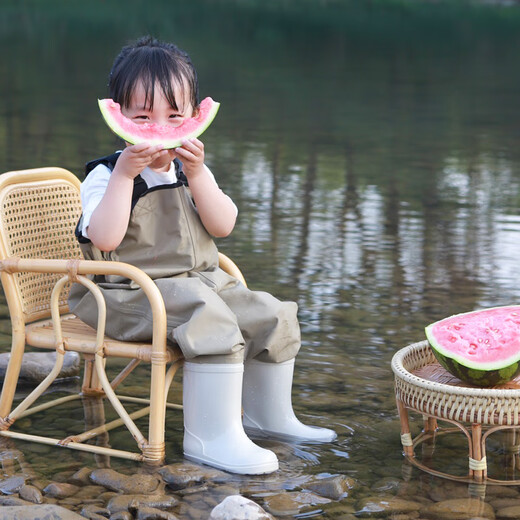 SEKOYA one-piece children's play wear wading pants, light and breathable, fishing in the sea, beaches, streams and suspenders, one-piece bottom S _Height (88-105CM)