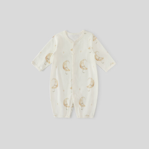 巴厘小猪新生婴儿儿衣服a类纯棉初生儿春秋哈衣四季爬爬服秋季宝宝连体衣 月亮湾 80cm