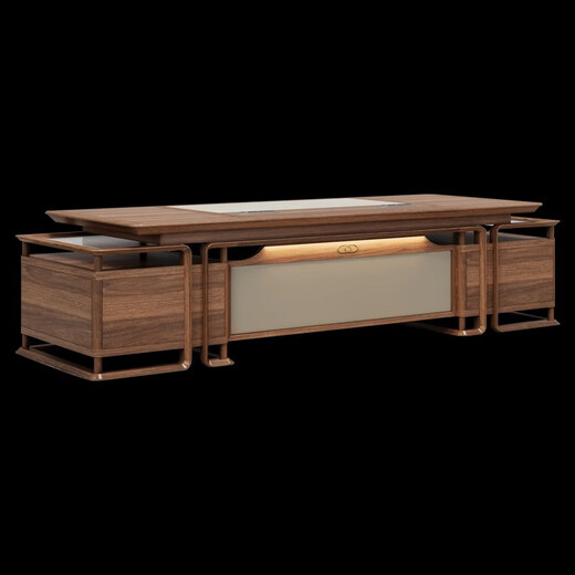 New Chinese style desk boss desk solid wood executive desk general manager office chairman computer desk office new style 2.0m boss desk (ash wood)