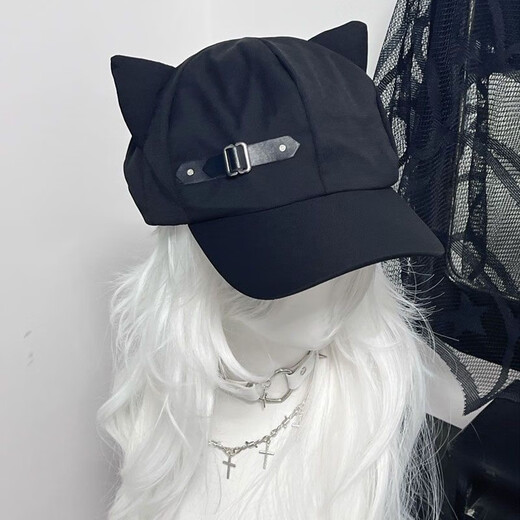 QUEEN TRIP cat ear cap star love y leather buckle subculture otaku style cute two-dimensional beret white star buckle cat ear hat