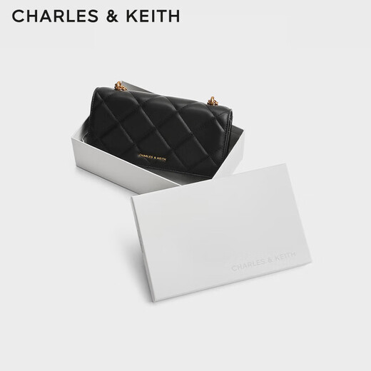 CHARLES&KEITH textured rhombus chain small square bag wallet crossbody bag women's bag birthday gift for girlfriend CK6-10680924