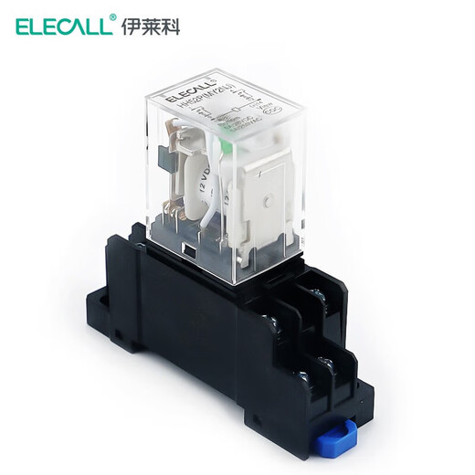 ELECALL HH52P (MY2NJ) small intermediate relay DC two-on-two-off with light and base electromagnetic relay set 8 feet DC24V 5A