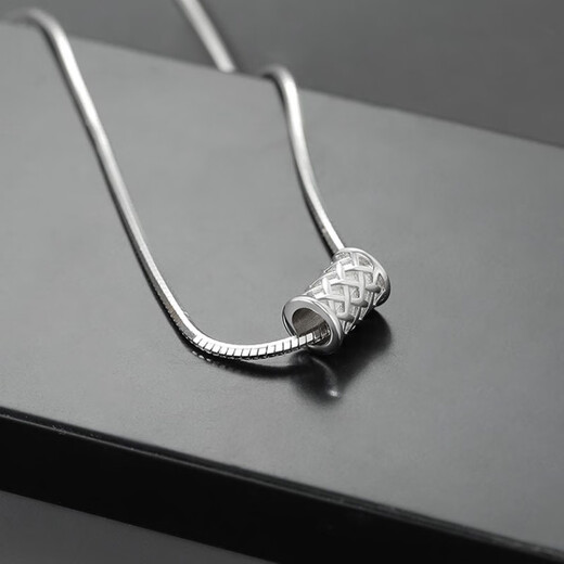 Qiuyu sterling silver necklace men's snake bone chain koi pendant clavicle chain silver chain versatile trendy gift for boyfriend koi pendant + snake bone chain about 50cm