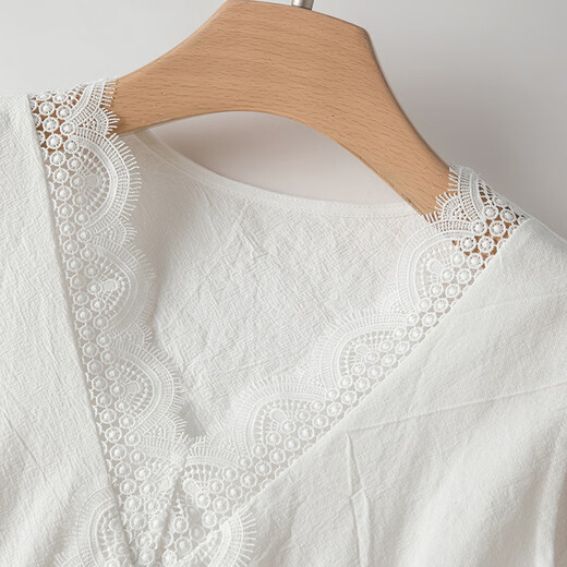 Late White Exklusives 2025 Herbst elegantes Spitzenshirt, elegantes Baumwoll-schmales, ärmelloses Damen-Top, Weiß, S