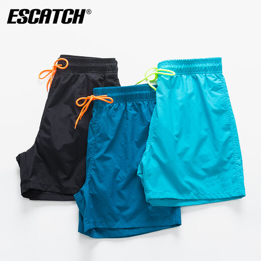ESCATCH neue Produkt-Badehose für Männer, schnell trocknende Anti-Peinlichkeits-Strandhose, Badehose für Erwachsene mit heißen Quellen, hochwertiger Herren-Badeanzug Dopamin ES6 Pfauenblau (dreieckiges Futter), verbessertes Modell M _ (geeignet für Gewicht 50–60 kg)