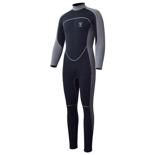 Gumuni wetsuit for men and women split warm one-piece surfing suit swimsuit wetsuit waterproof motherboard 3mm thick sun protection diving equipment black-2mm men's top S S
