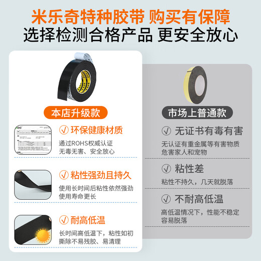 High-density eva sponge tape single-sided thickened gap filling strip self-adhesive sealing strip foam cotton foam adhesive sealing strip anti-collision shock-absorbing anti-vibration buffer anti-slip pad rubber pad sound insulation black sponge tape conventional / flame retardant 20 mm wide * 2 meters long * 5 mm thick