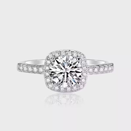 I Do platinum PT950 diamond ring for women 1 carat classic square package cultivated diamond proposal engagement wedding ring for girlfriend classic square package 1 carat diamond size 11
