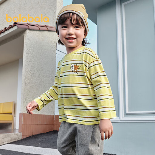 Balabala children's clothing baby long-sleeved T-shirt children's 2025 autumn clothing boys and girls fashionable tops 209325100205